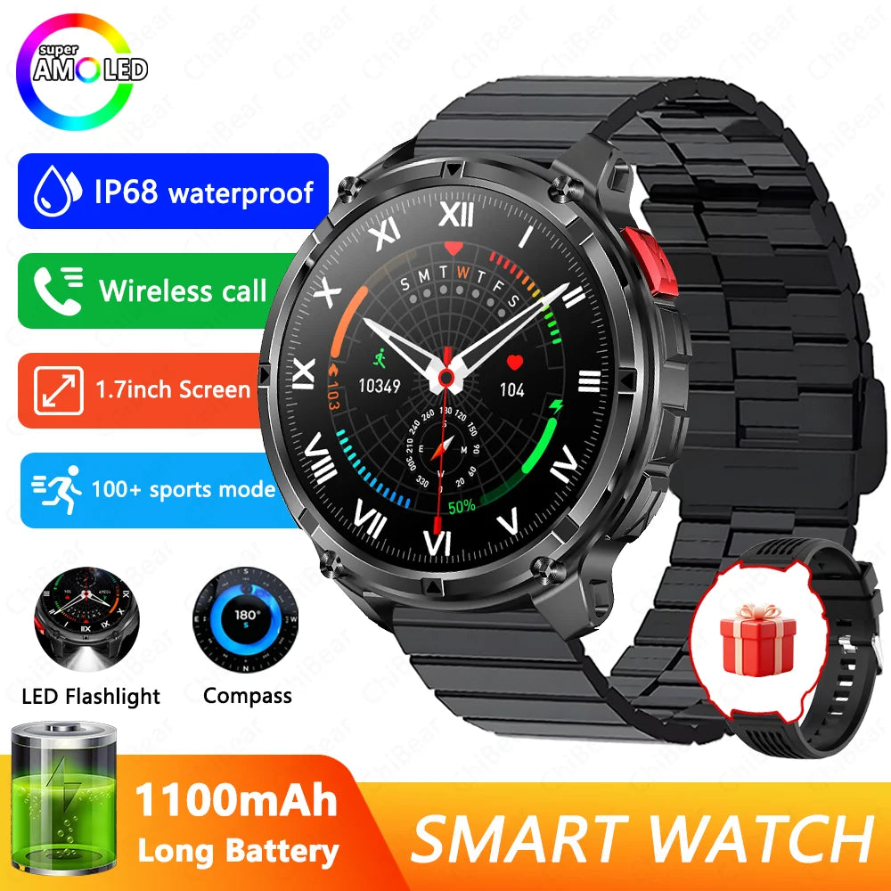 T Rex3 Pro Smartwatch GPS 5ATM Waterproof Outdoor Compass Tracker