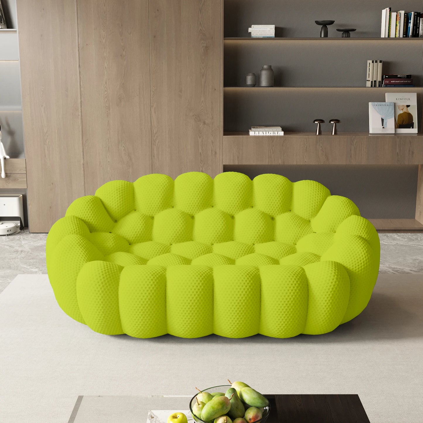 Sdorens Modern Curved Sofa 3D Knitted Fabric Loveseat Living Room