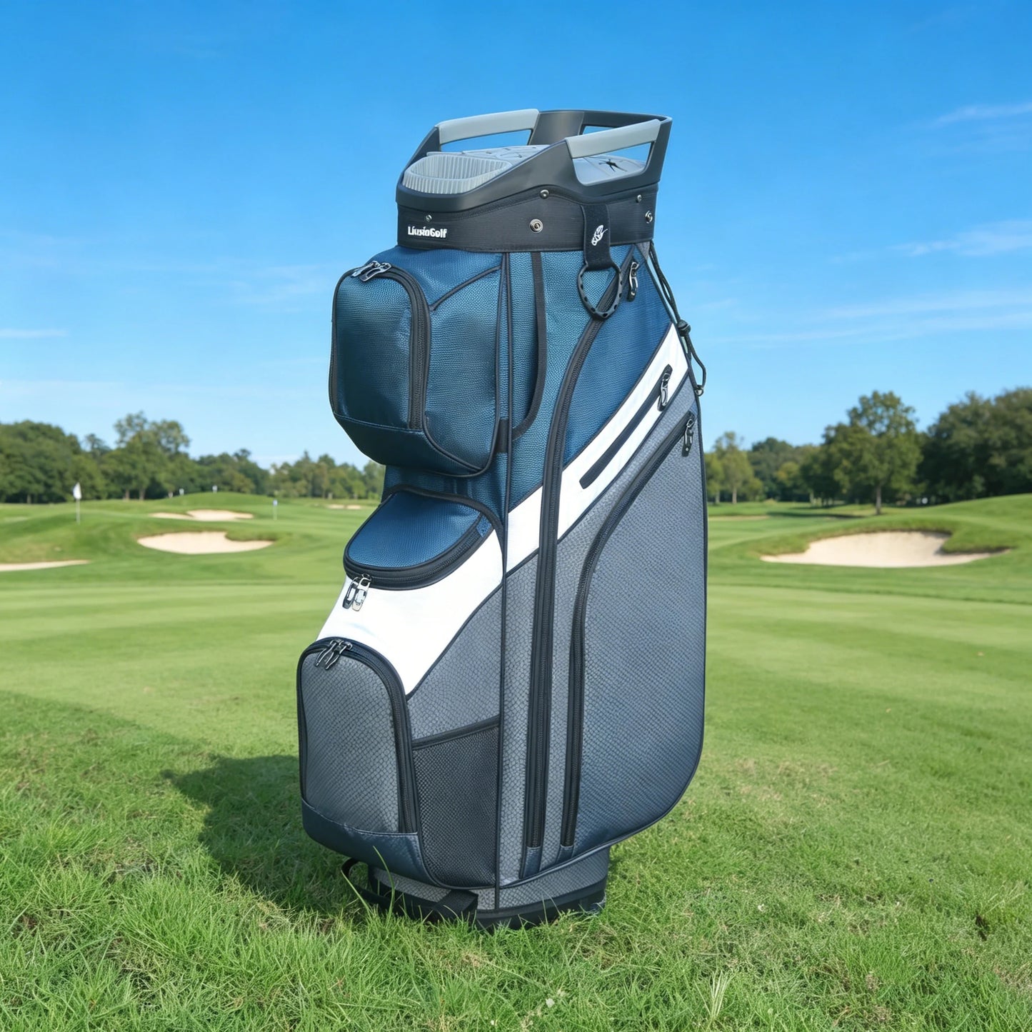 LivsinGolf 15-way Golf Cart Bag with Locking Club Dividers