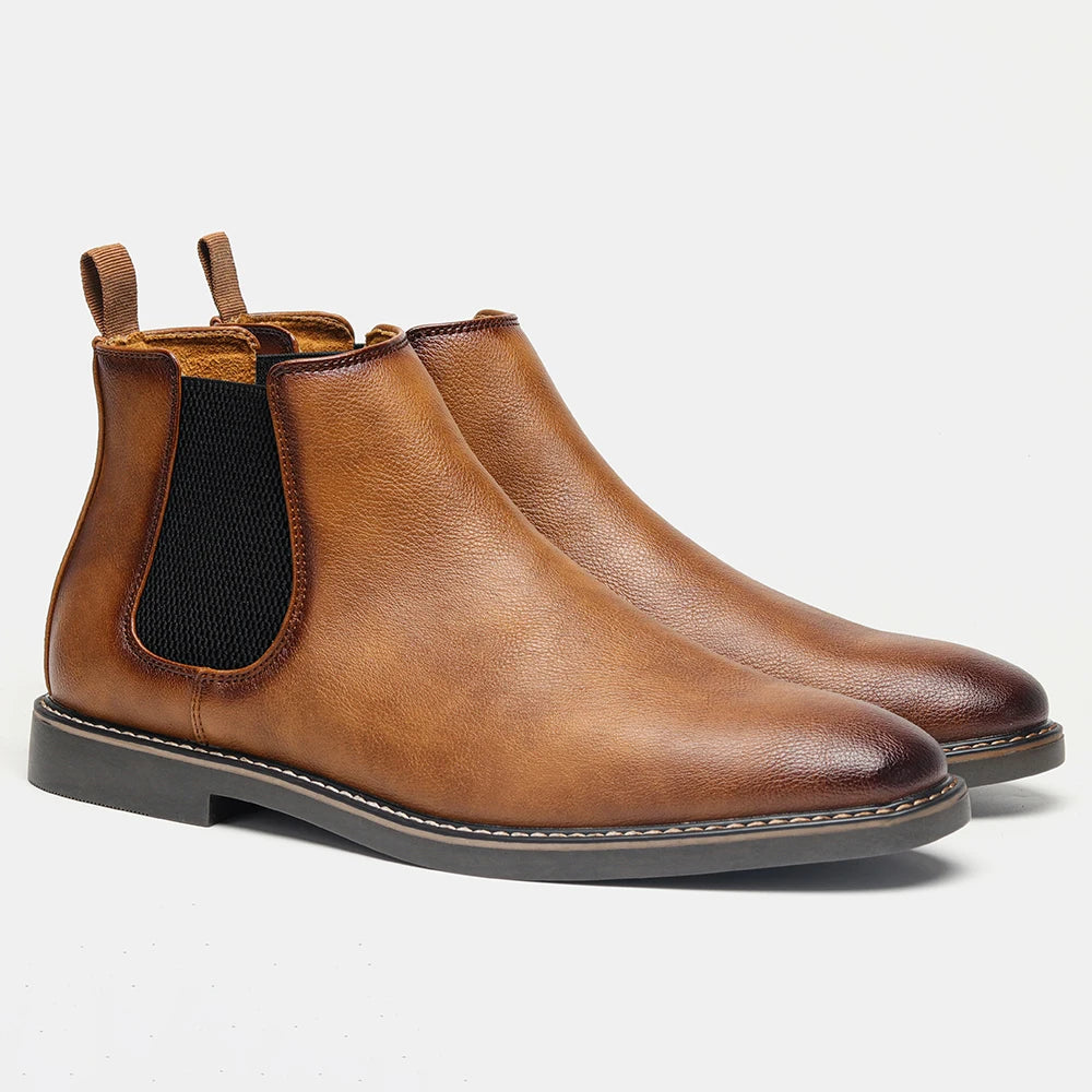 Hecrafted Chelsea Ankle Boots For Men With Elastic Closure