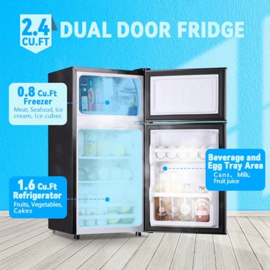 Compact Stainless Steel Mini Refrigerator With Freezer For Dorm Use