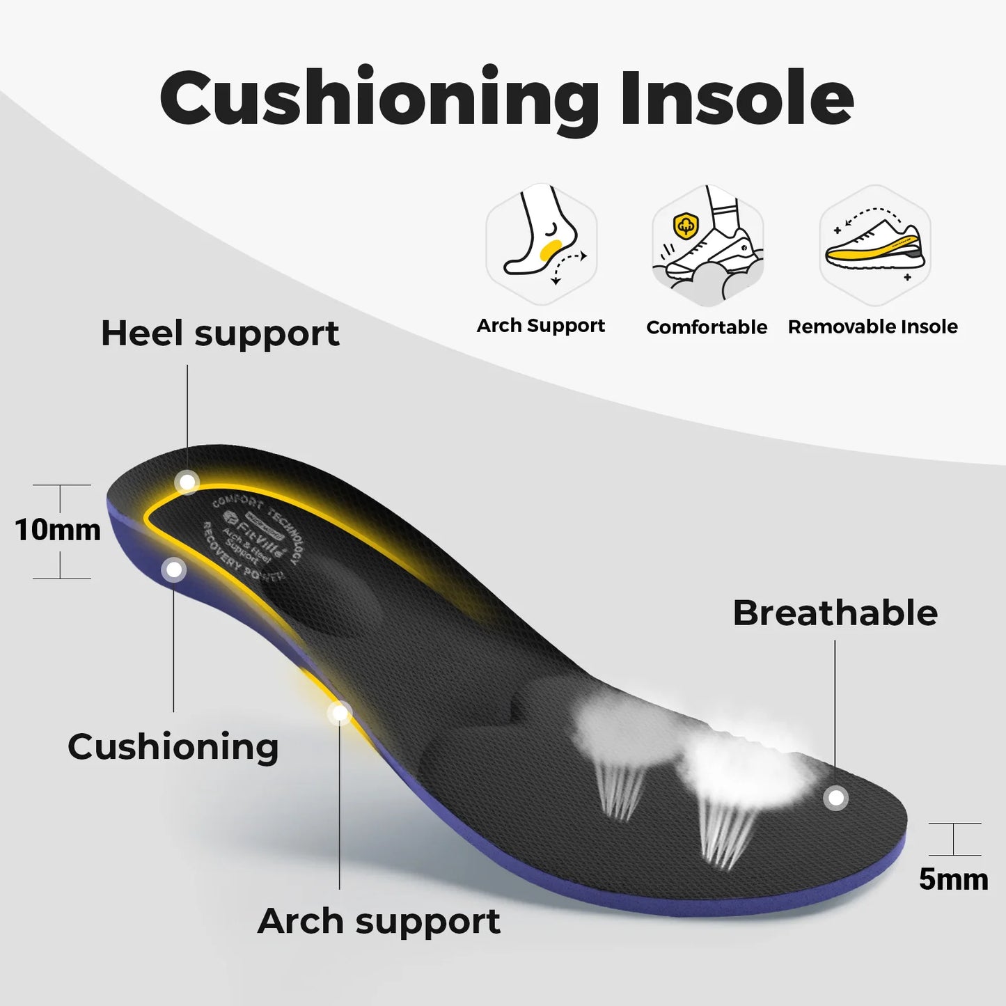 Fitville Diabetic Shoes For Men Hook And Loop Comfort