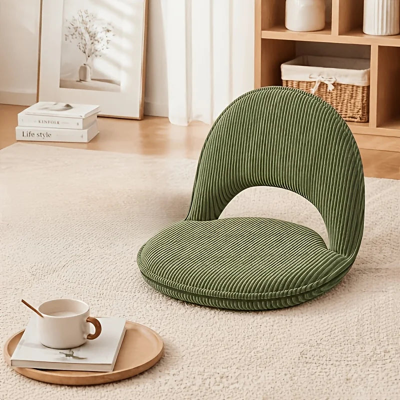 Adjustable Foldable Floor Chair With Backrest And Zipper