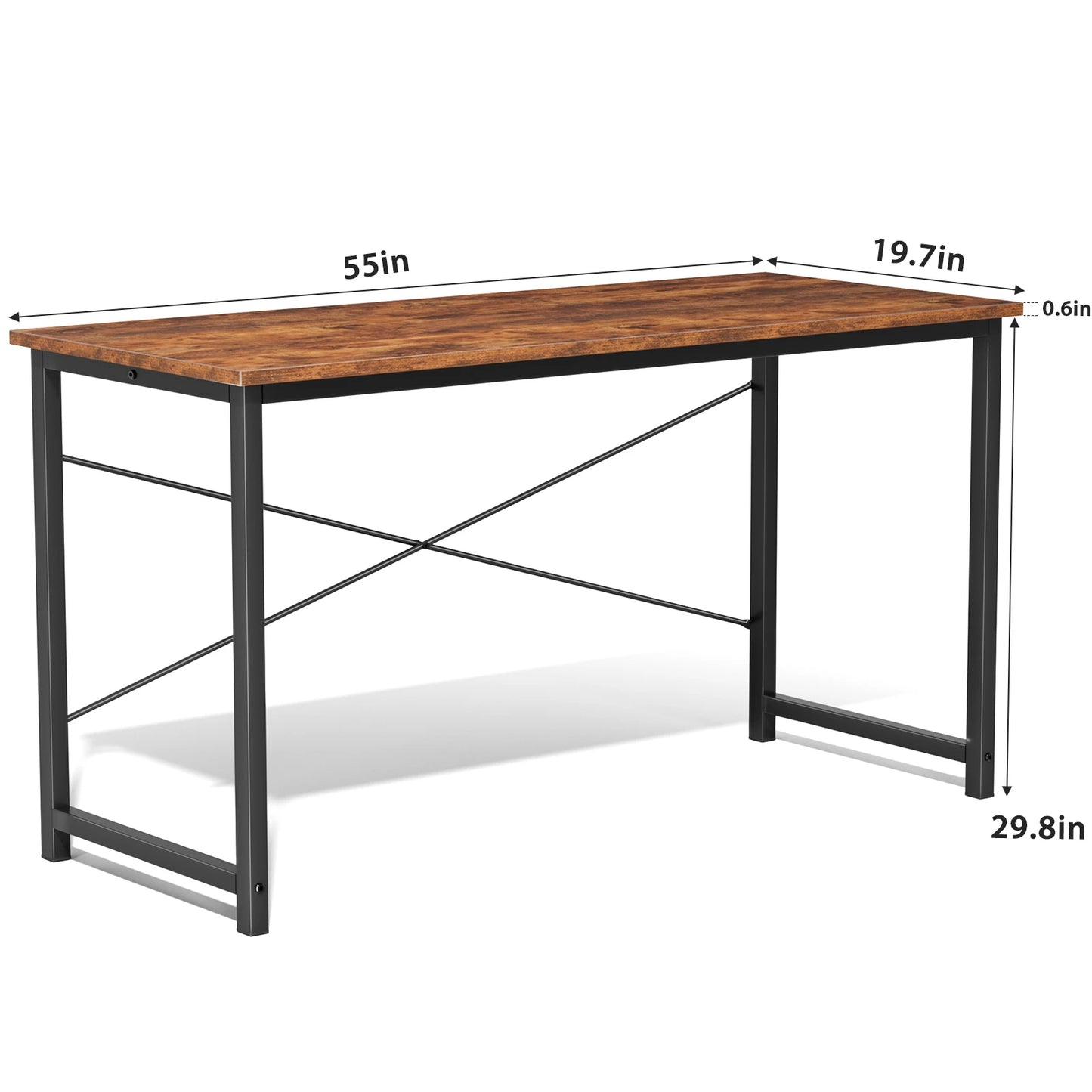 JHK Modern Compact Metal Frame Computer Desk Writing Table