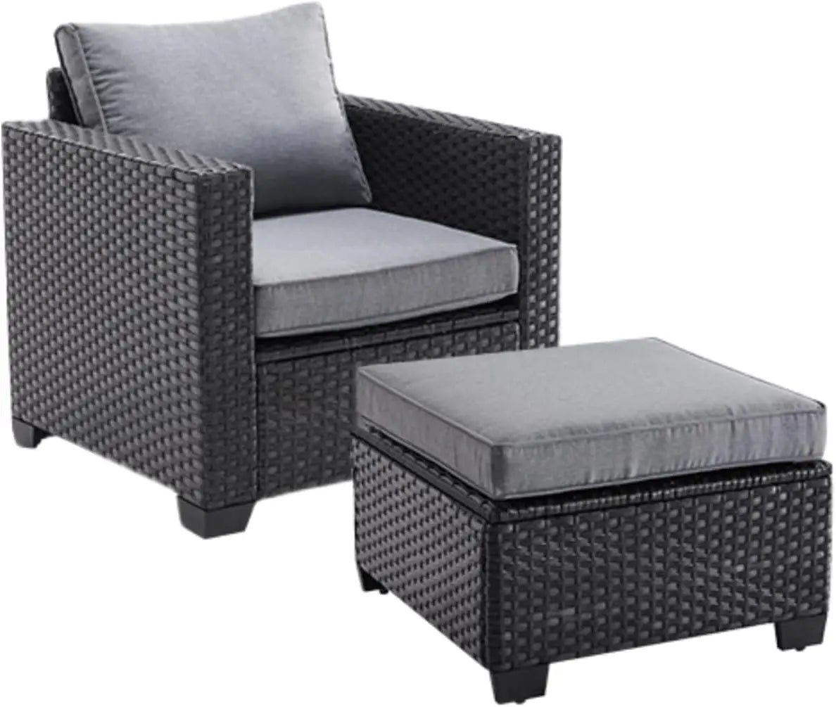 Patio Sectional Sofa Set With Ottoman Water Resistant Fabric
