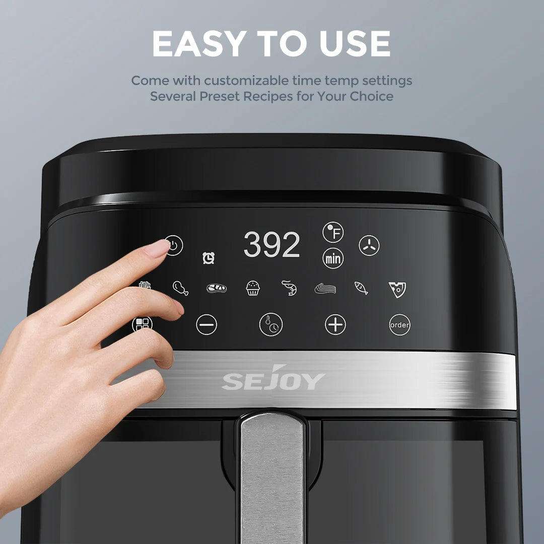 SEJOY 8-in-1 Air Fryer Oilless Cooker Roast Bake Dehydrate Warm
