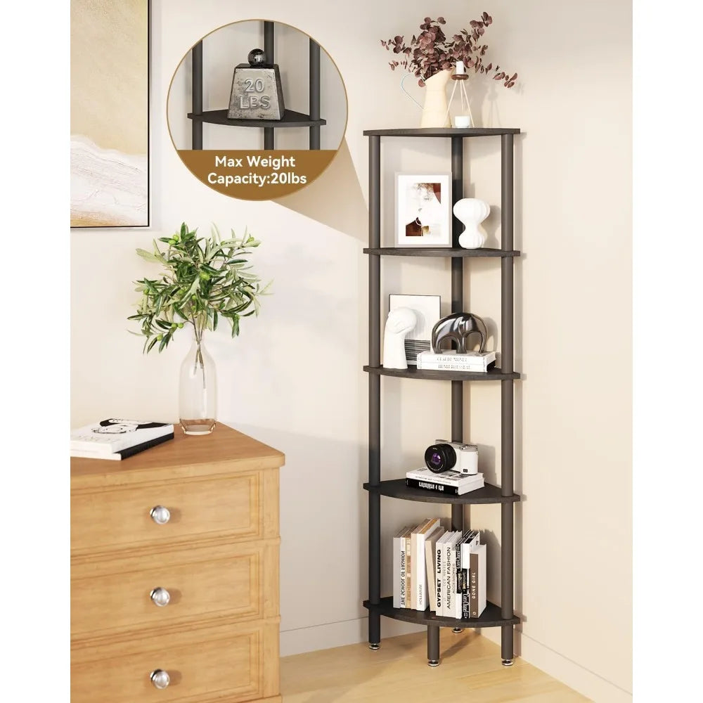 IBUYKE 5 Tier Corner Shelf Stand Industrial Display Rack