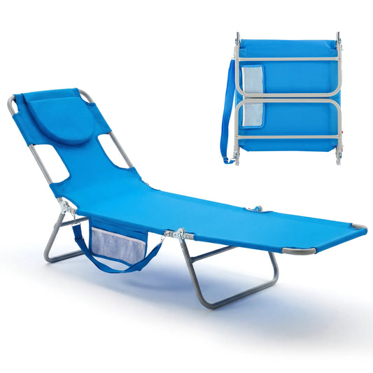 Jhk Portable Folding Lounge Chair With Arm Cutouts For Outdoor Patio