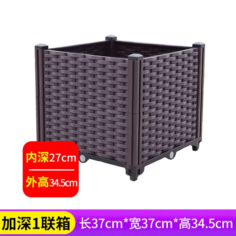 Oversized Thickened Plastic Balcony Planter Trough for Outdoor Gardening