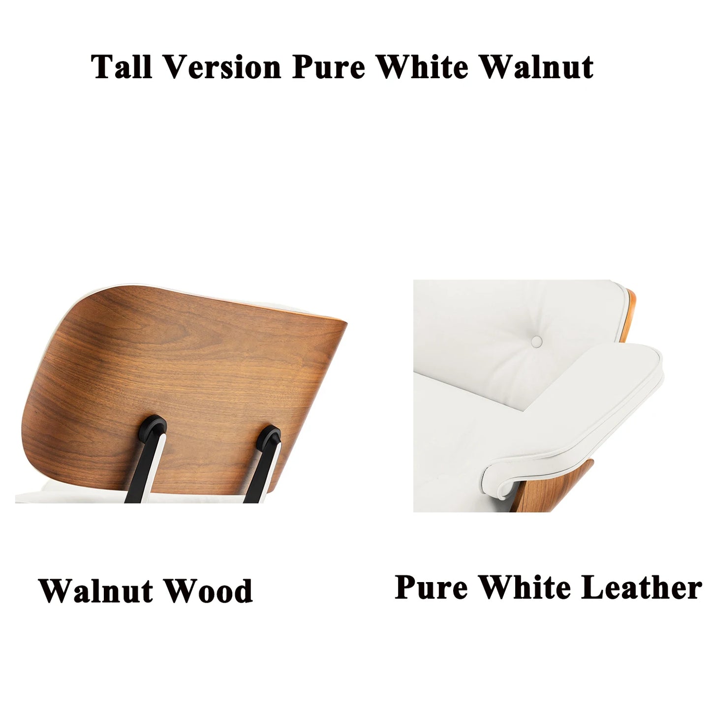 Furgle Top Grain Leather Lounge Chair With Ottoman
