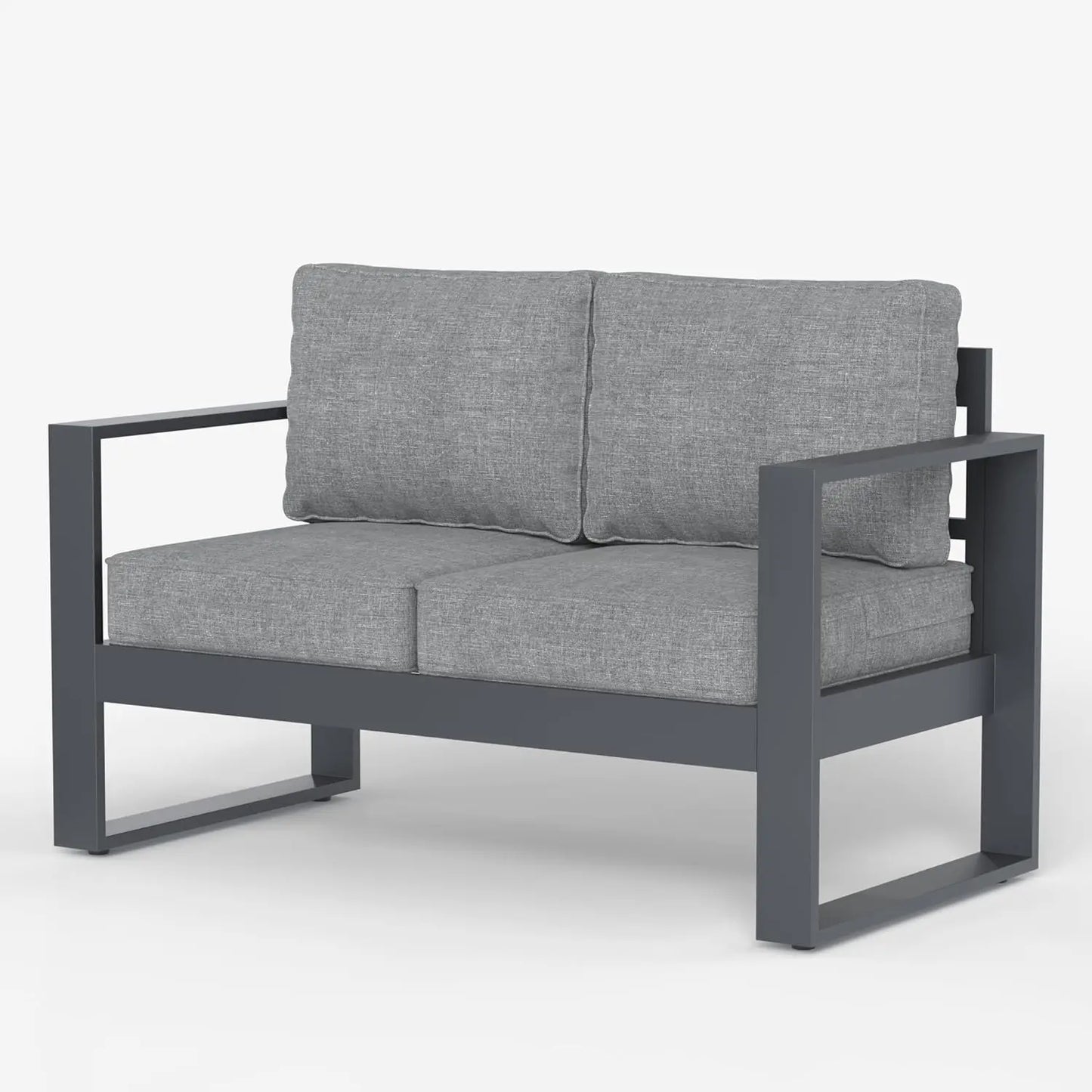 Outdoor Patio Aluminum Armchairs With Removable Cushions