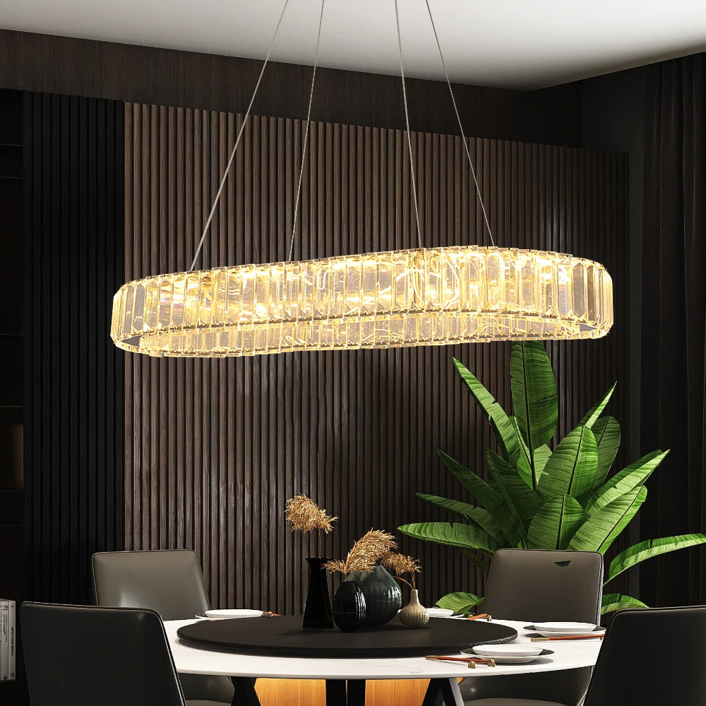 VETRULUS LED Crystal Oval Chandelier Pendant Light