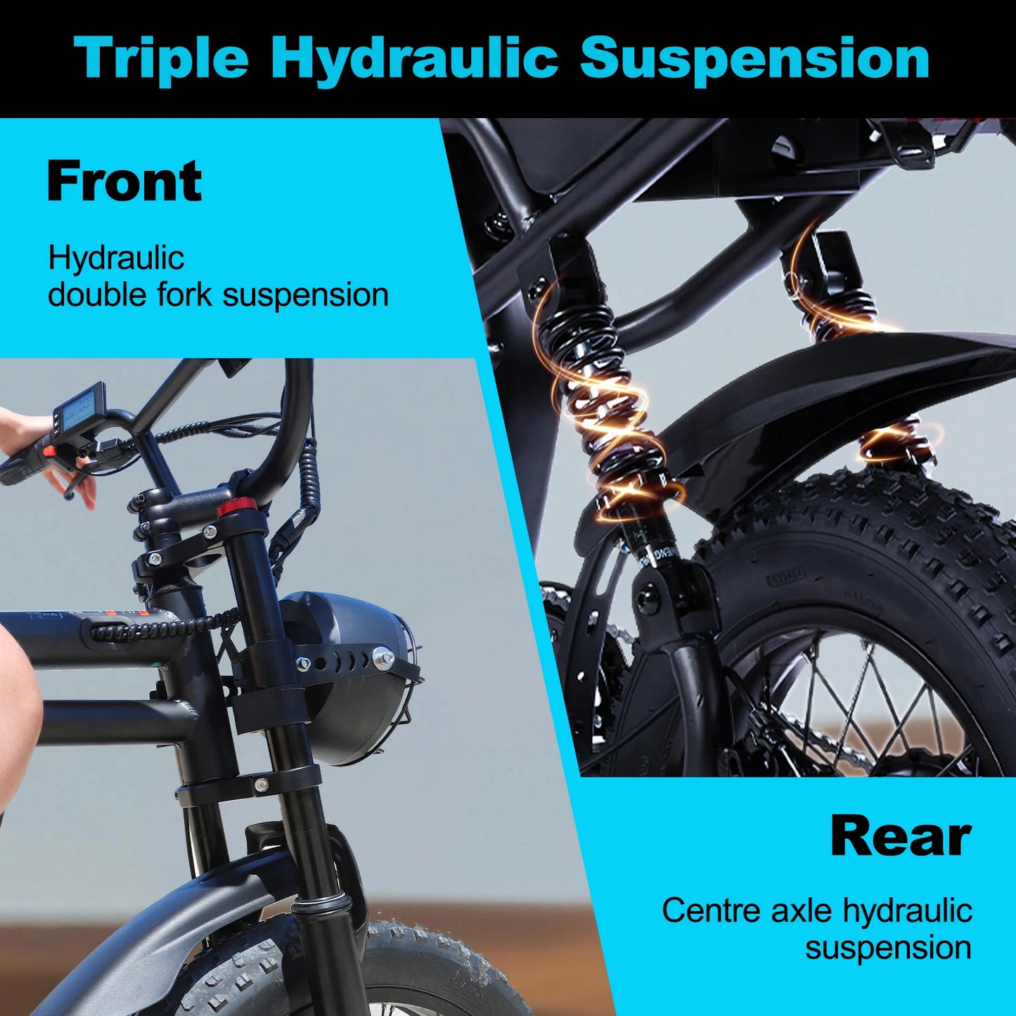 AVDLEU Mountain Electric Bike With 16 Inch Fat Tire