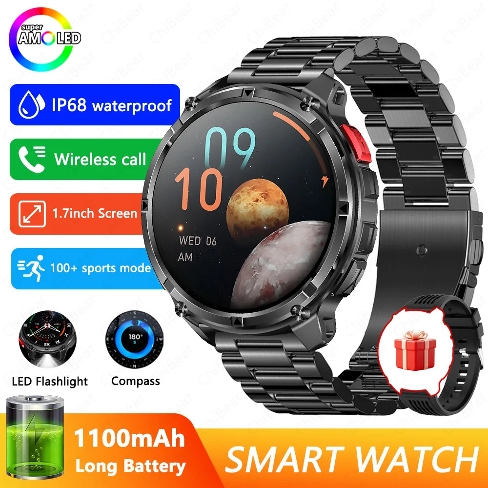 T Rex3 Pro Smartwatch GPS 5ATM Waterproof Outdoor Compass Tracker