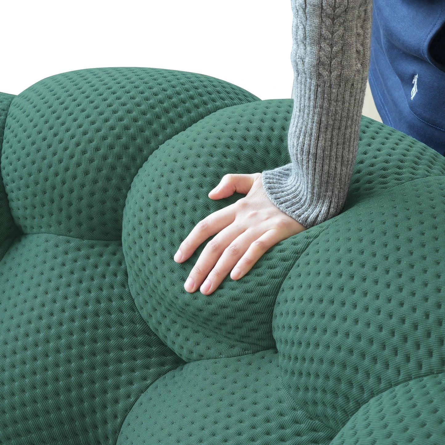 Sdorens Modern Curved Sofa 3D Knitted Fabric Loveseat Living Room