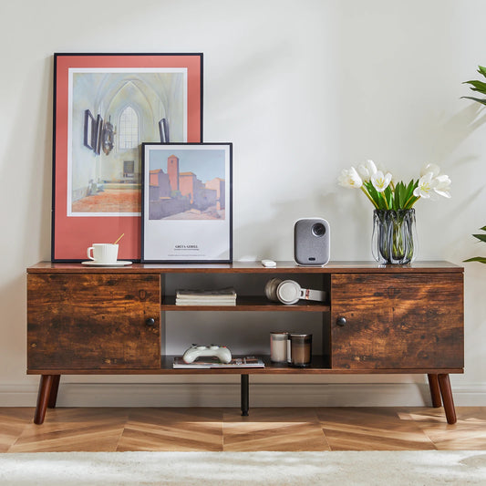 Mcq Wooden Living Room Tv Stand With Adjustable Shelf