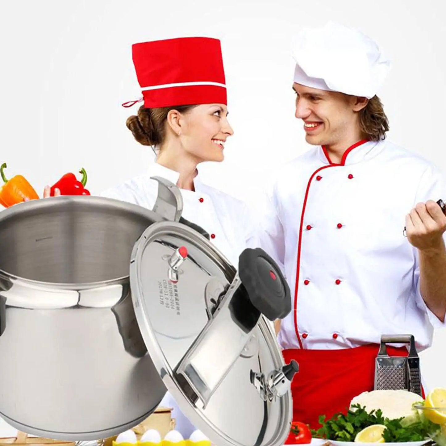 Stainless Steel Pressure Cooker With Steamer And Safety Lock
