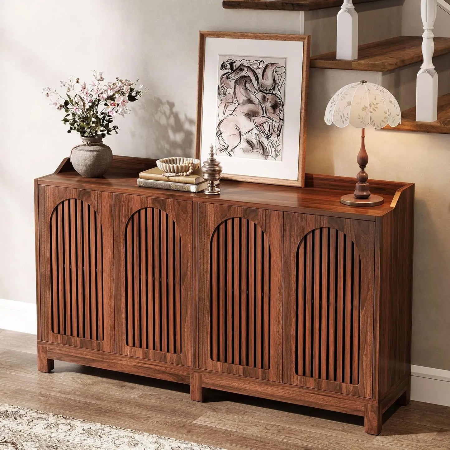 Little Tree Buffet Cabinet With Doors And Shelves Storage Dining Room