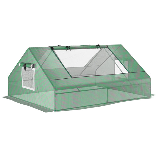 Outsunny Portable Greenhouse With Zippered Windows And Door