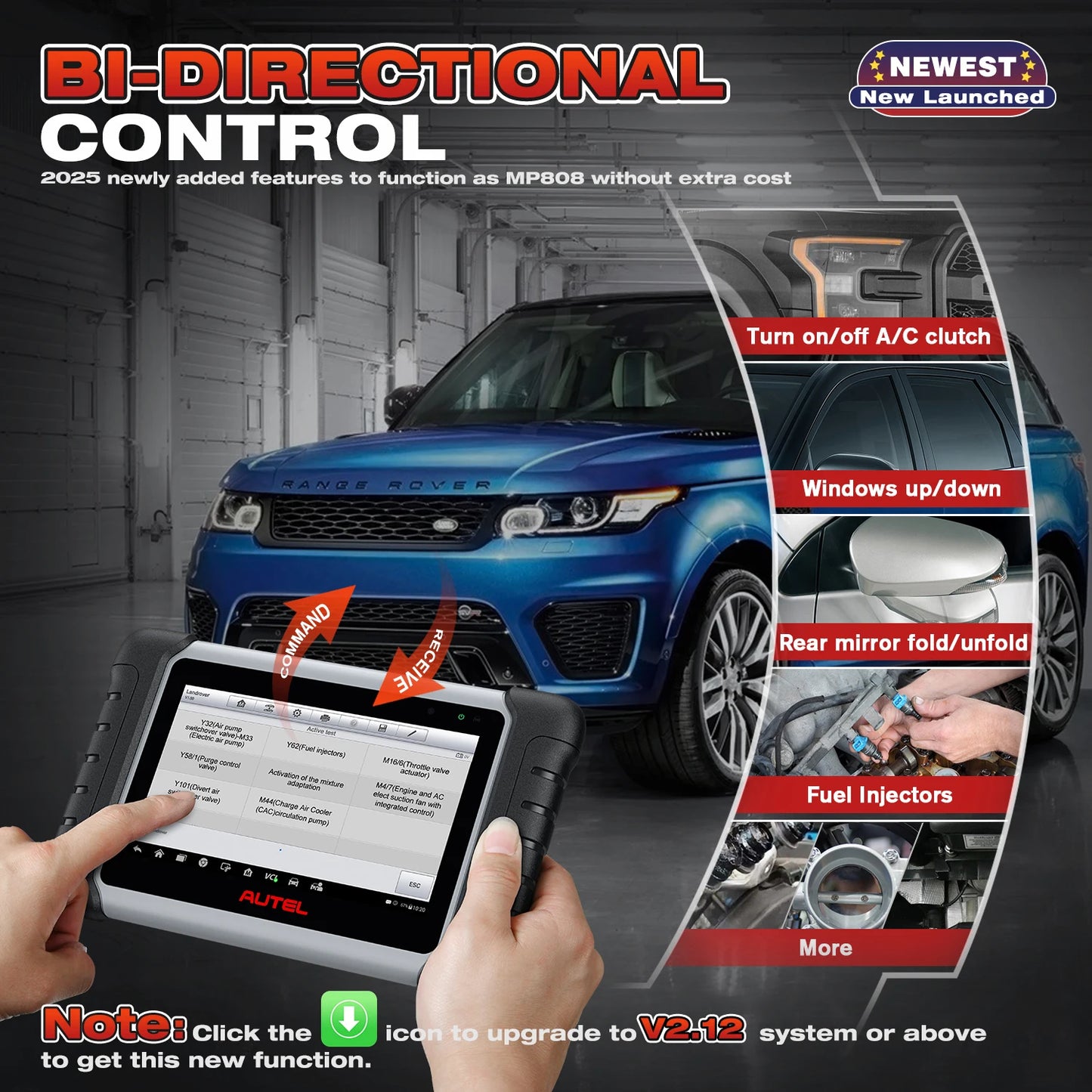 Autel MaxiCOM MK808BT PRO Car Automotivo Diagnostic Tools Bluetooth OBD2 Scanner Code Reader Diagnosis Tool PK MK808KBT MK808S