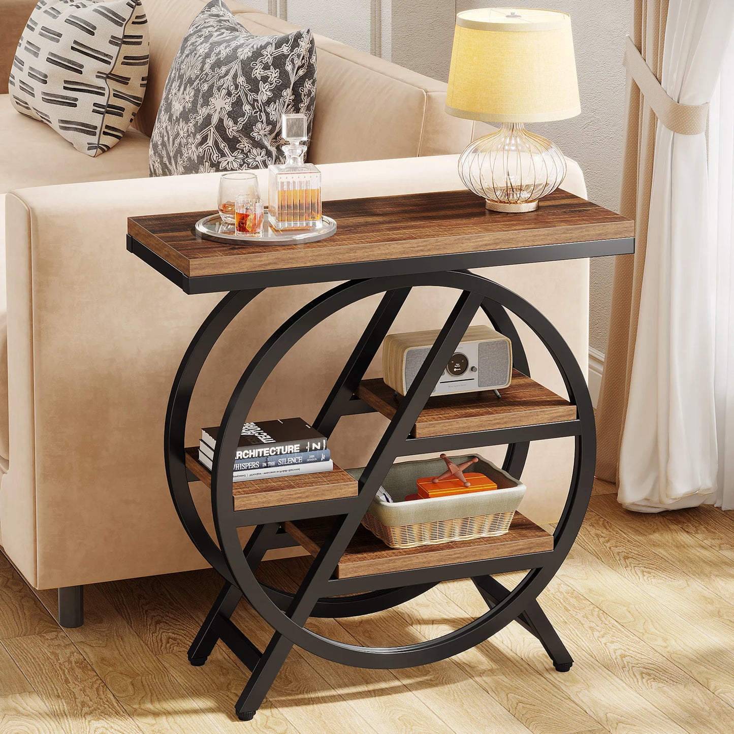 Tribesigns End Table For Living Room With 3-Tier Storage