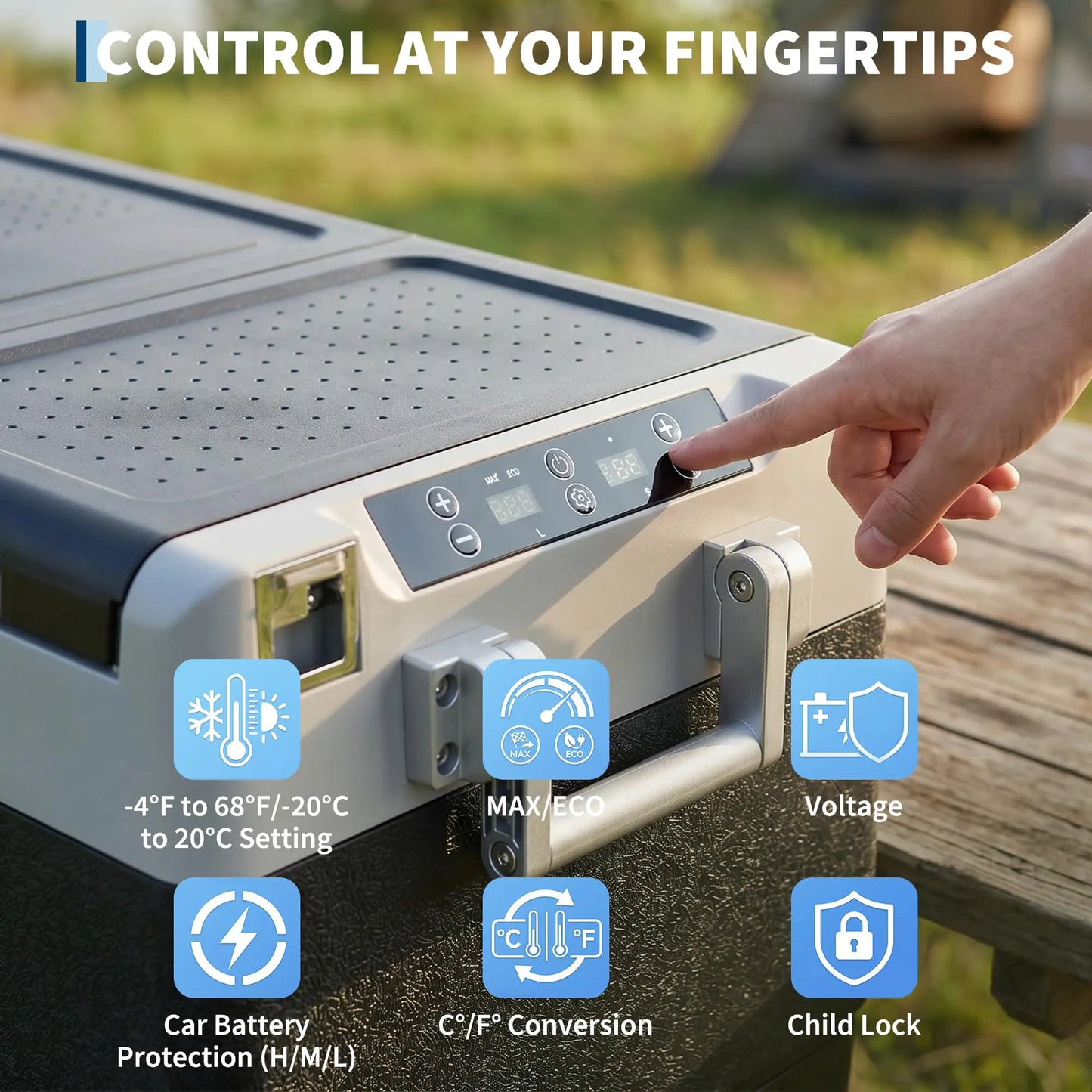 Dual Zone 40 Quart Portable Car Refrigerator With App Control