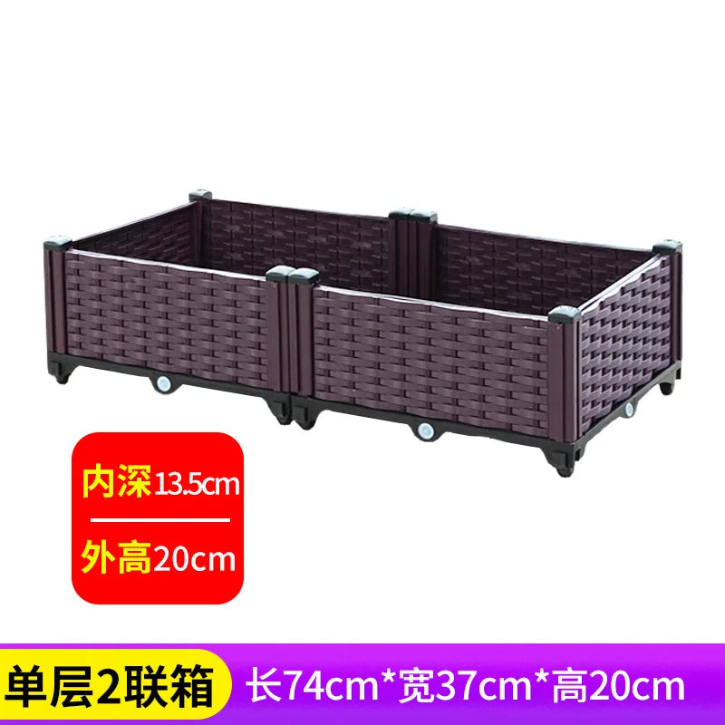 Oversized Thickened Plastic Balcony Planter Trough for Outdoor Gardening