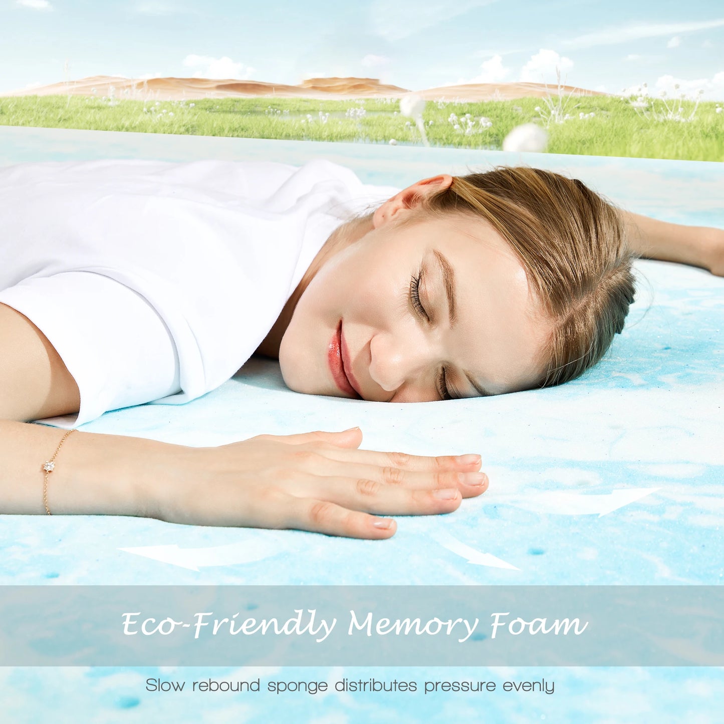 JHK 2 To 4 Inch Gel Cooling Memory Foam Mattress Topper
