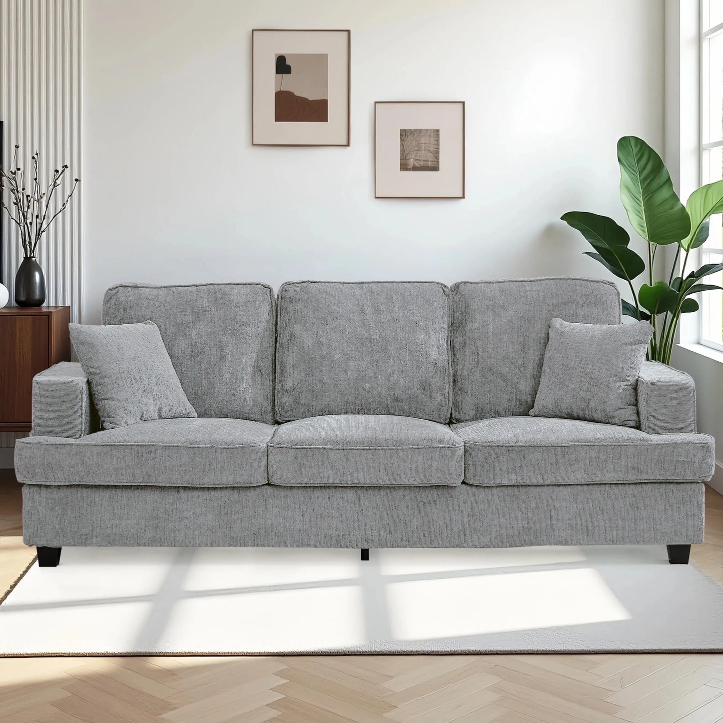 Modern Chenille 3 Seater Cloud Sofa for Living Room