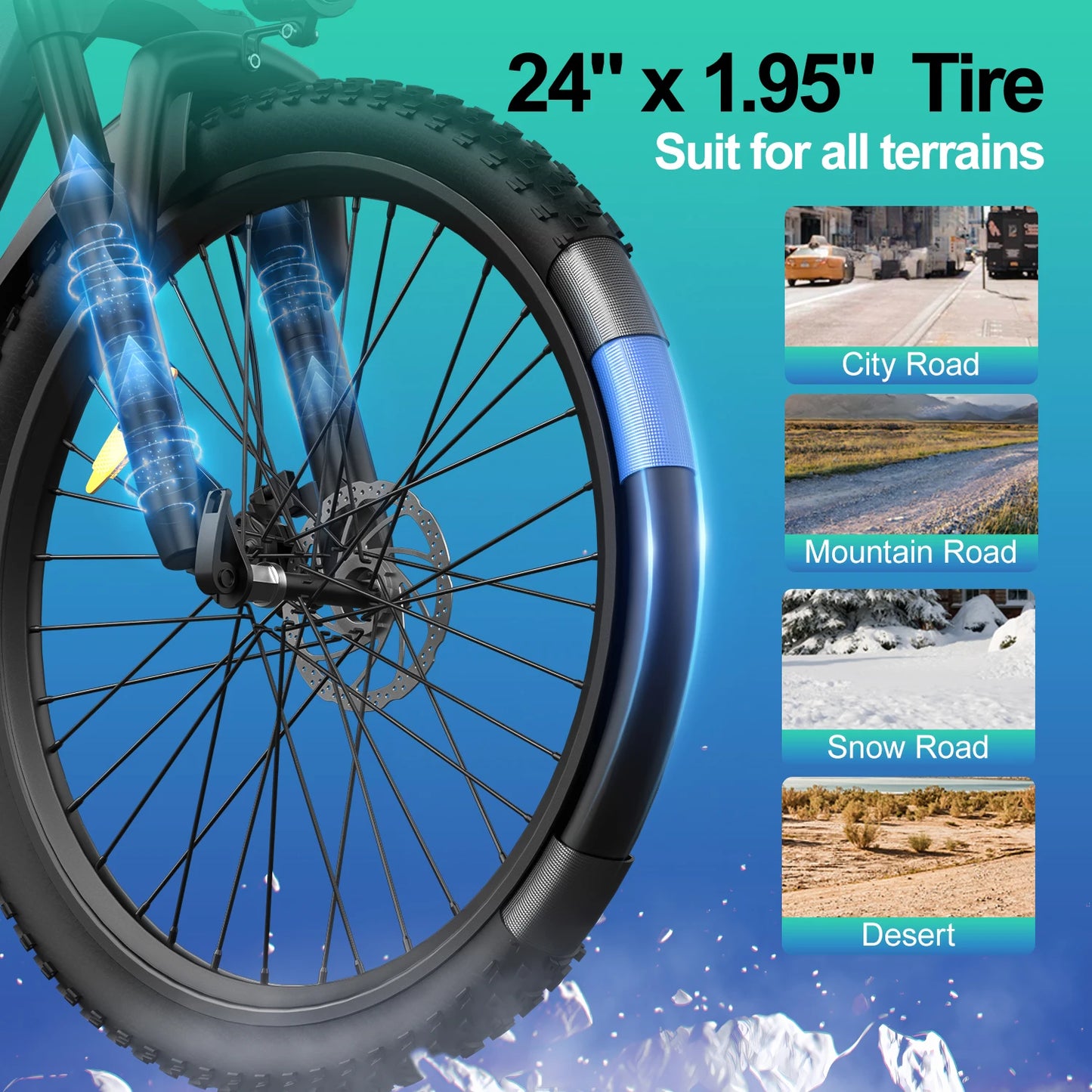 UPlee L24 Electric Bike 500W 36V Fat Tire Mountain Bicycle for Adults