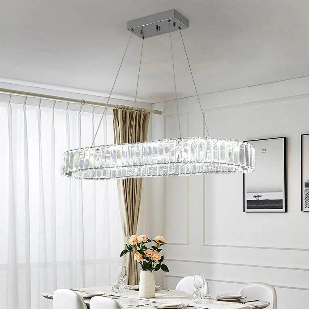 VETRULUS LED Crystal Oval Chandelier Pendant Light