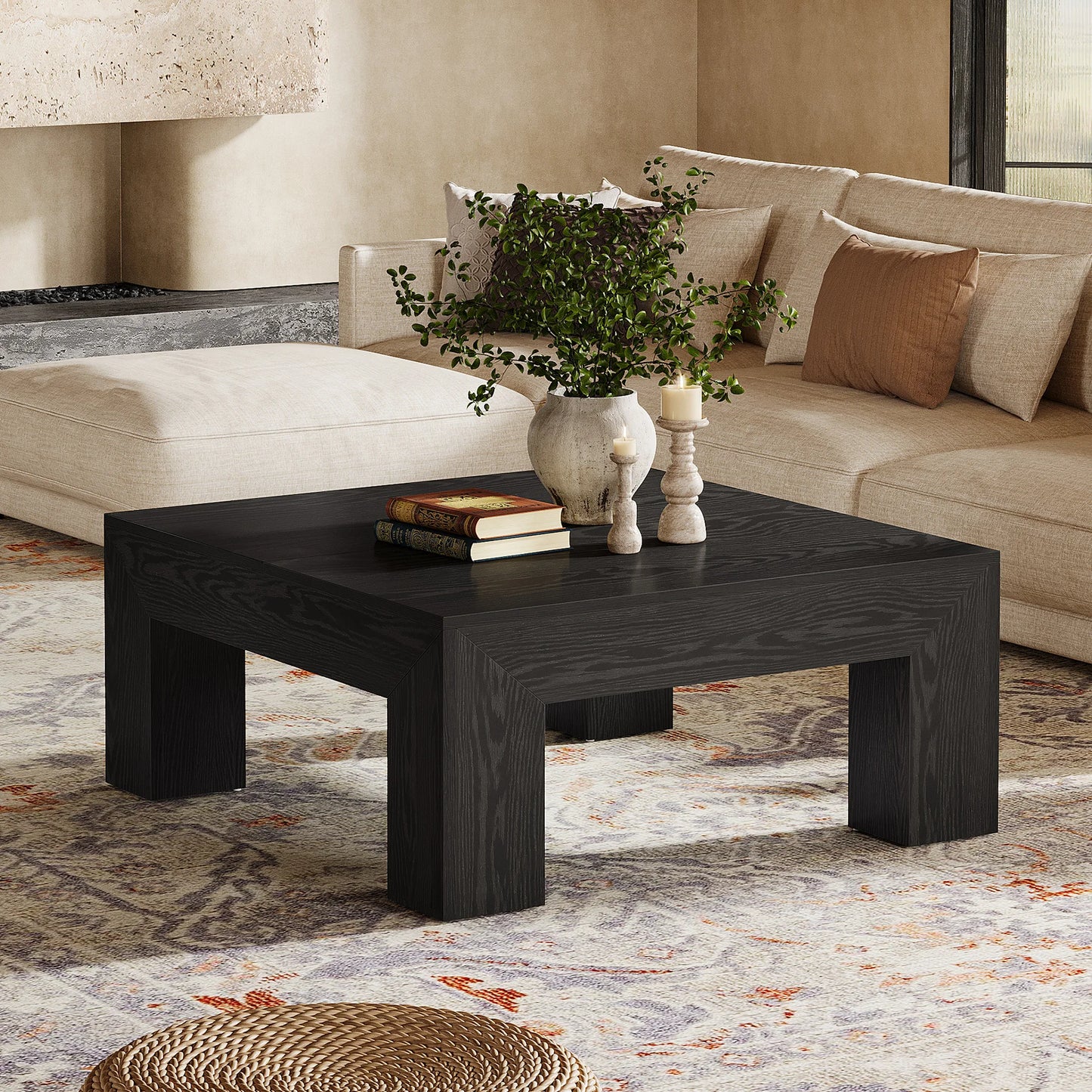Tribesigns Farmhouse Coffee Table With Sturdy Wooden Legs