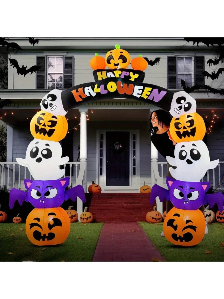 Joyfy Halloween Inflatable Pumpkin Archway With LED Lights