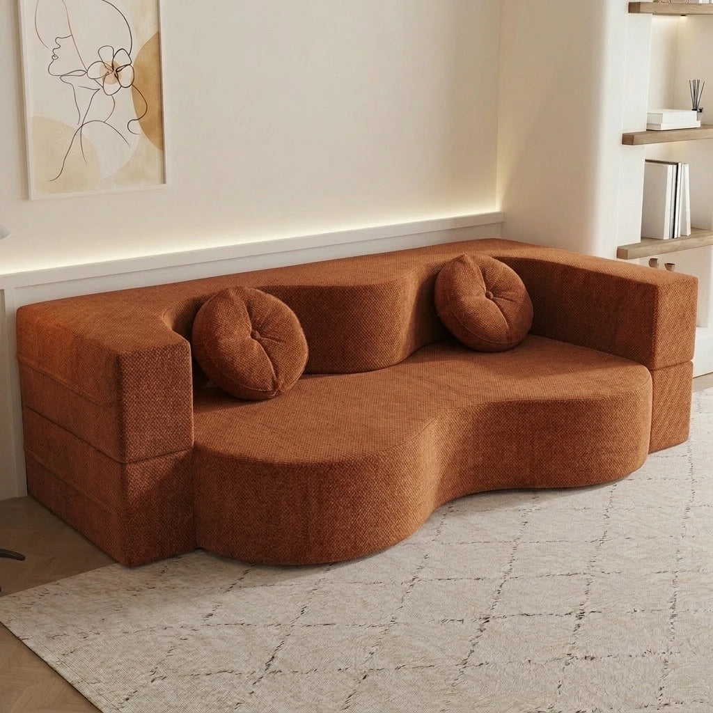 Living Room Sofa Bed With Memory Foam Modular Couch Set