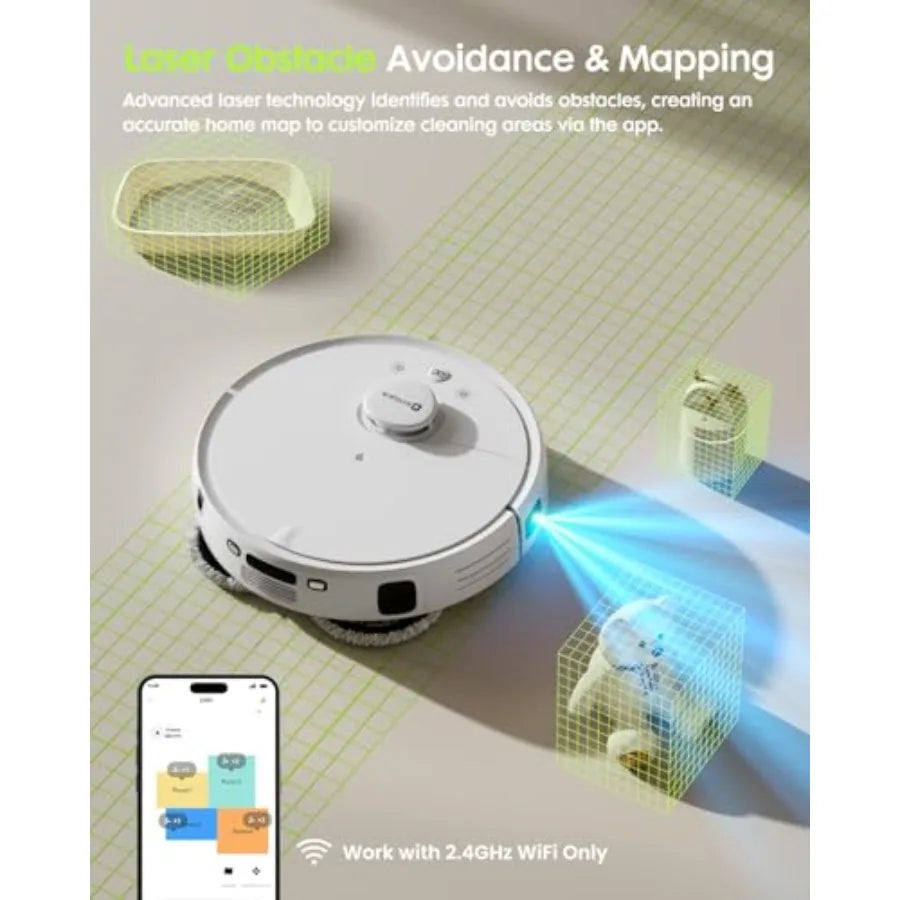 V5 Robot Vacuum And Mop Self Emptying With Laser Navigation