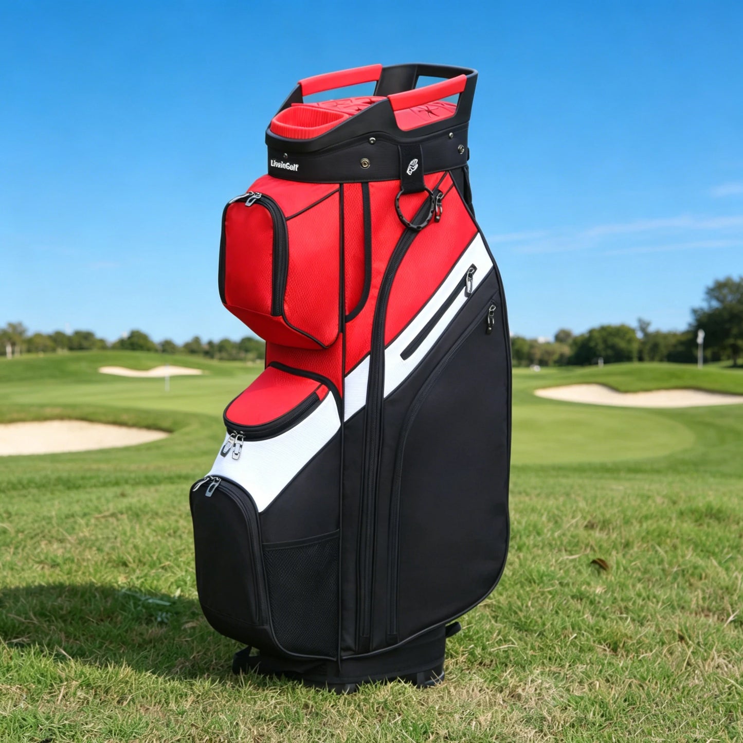 LivsinGolf 15-way Golf Cart Bag with Locking Club Dividers