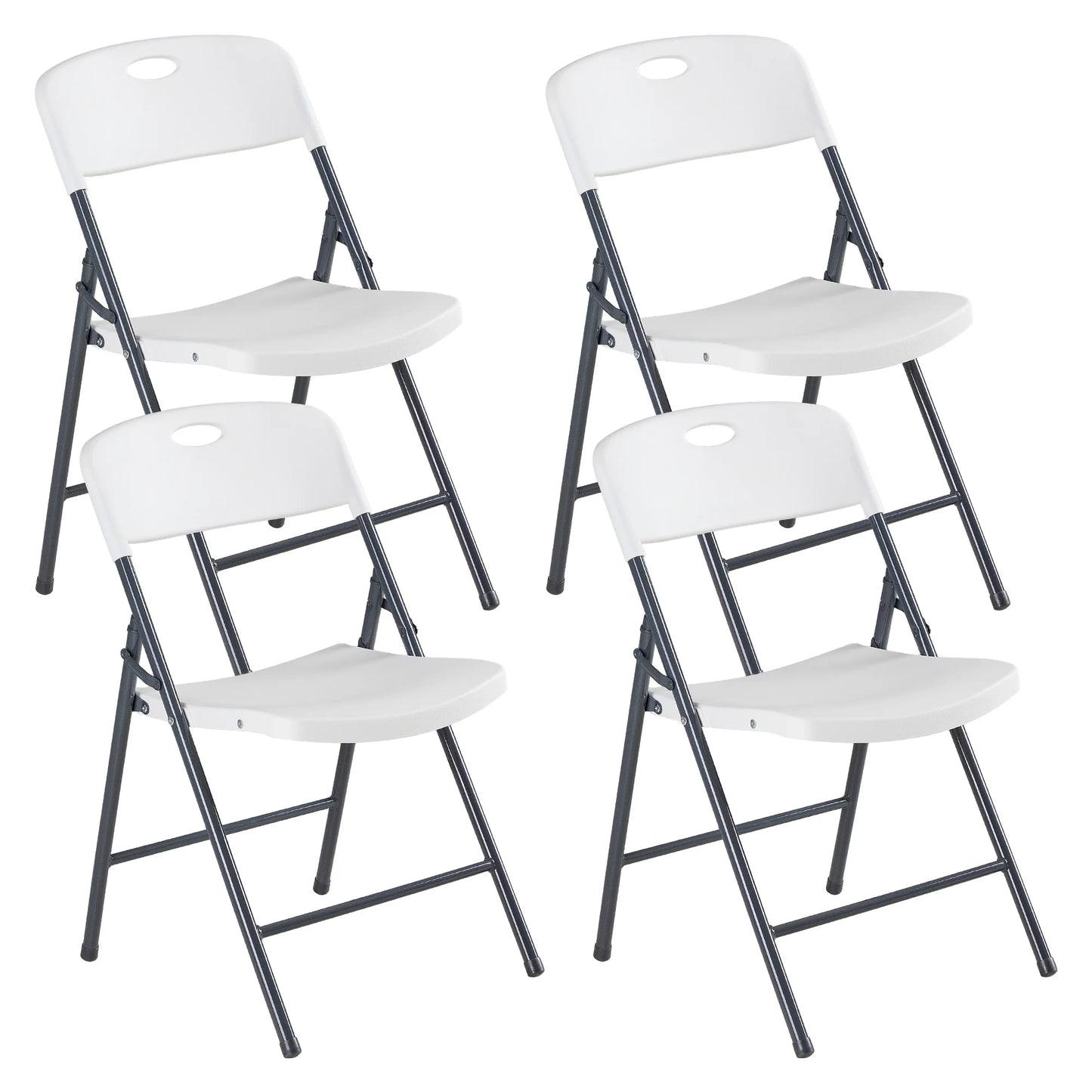 JHK Stackable Plastic Folding Dining Chairs Heavy Duty Set