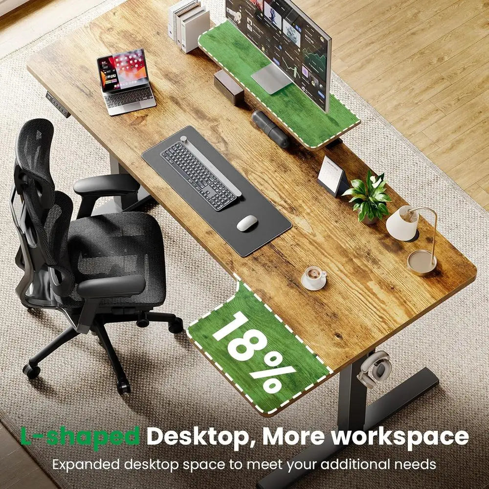 Electric Adjustable Standing Desk With Flexible Monitor Stand