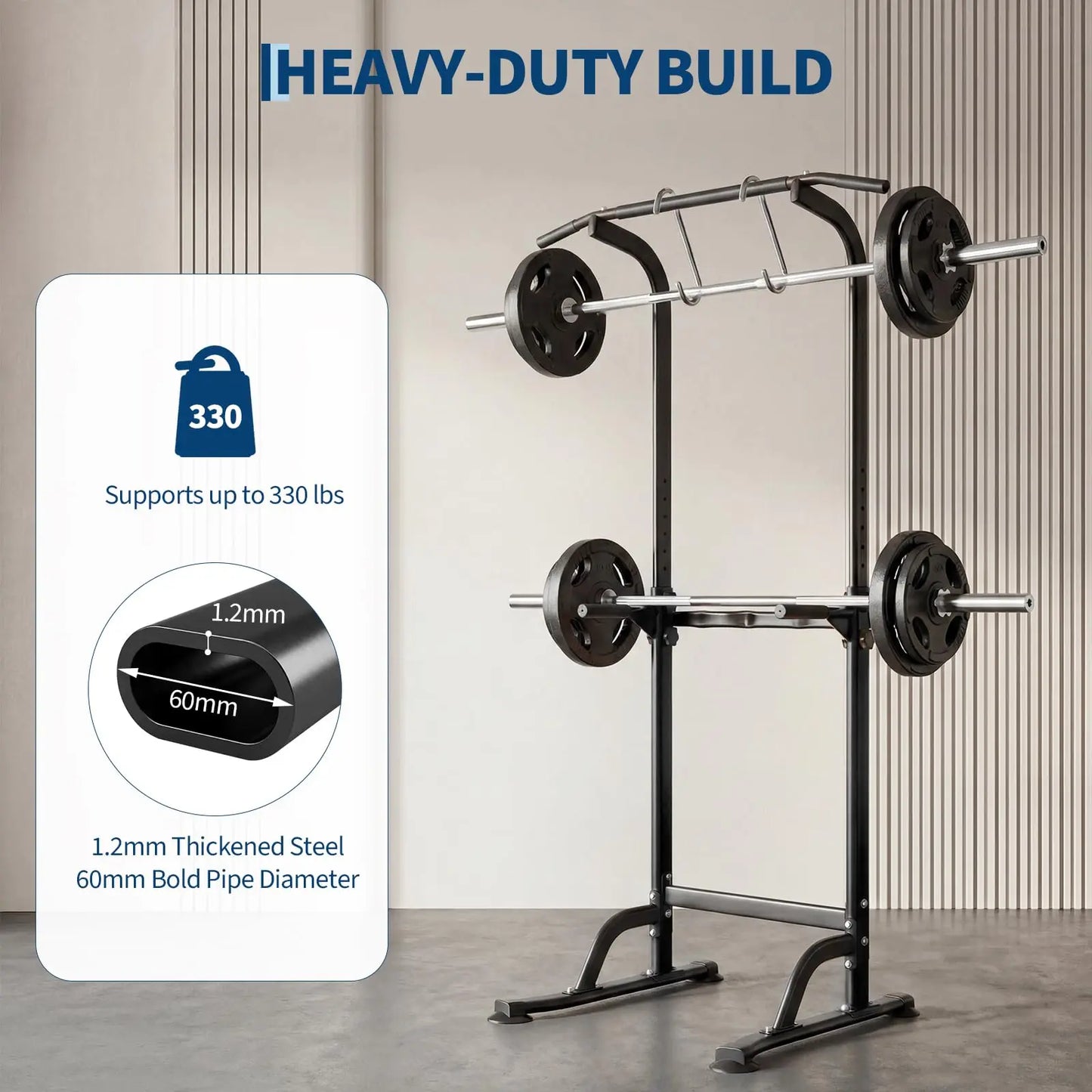 HiMISS Multi-Function Power Tower Dip Station With Pull Up Bar