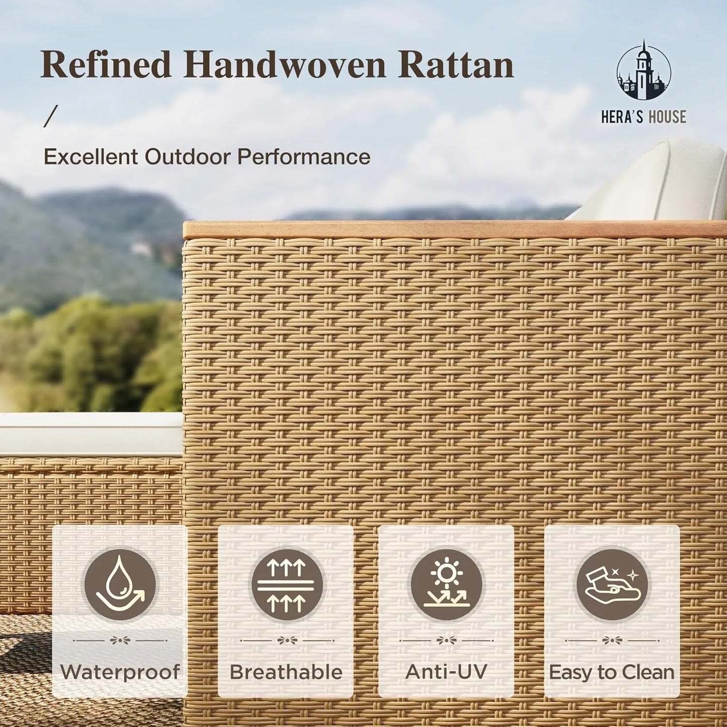 XIUWO 3-Piece Patio Furniture Set Wicker Outdoor Collection