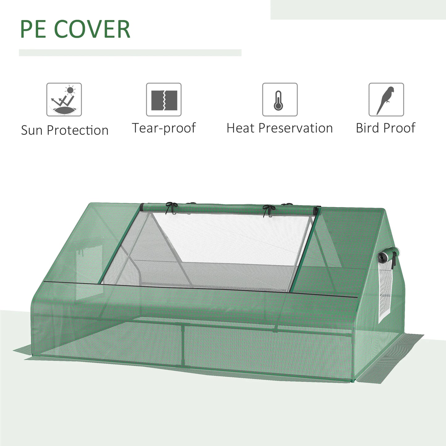 Outsunny Portable Greenhouse With Zippered Windows And Door