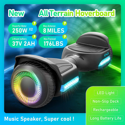 GYROOR Kids Self Balancing Hoverboard All Terrain With LED Lights