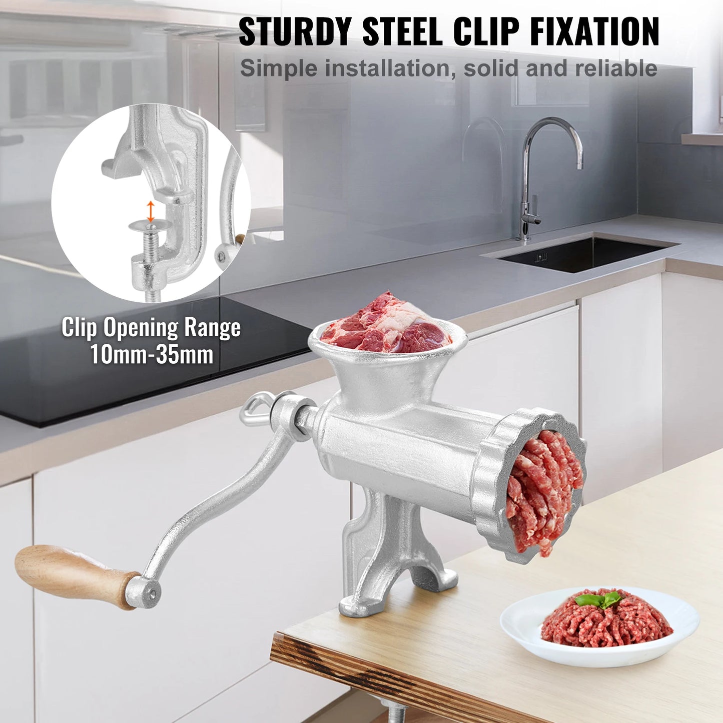 SucceBuy Manual Meat Grinder Heavy Duty Cast Iron Table Clamp