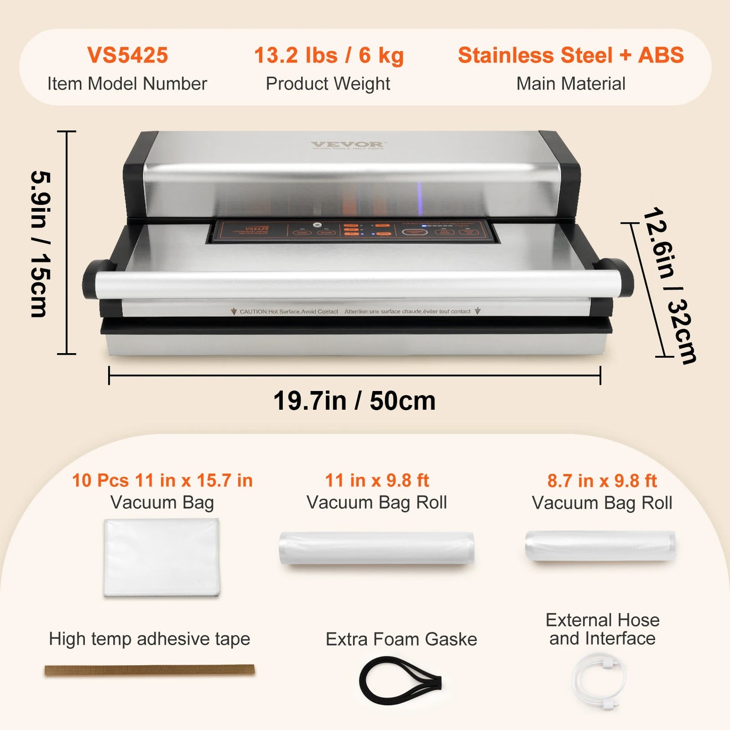 Commercial Vacuum Sealer Machine For Food Packaging With Storage Cutter