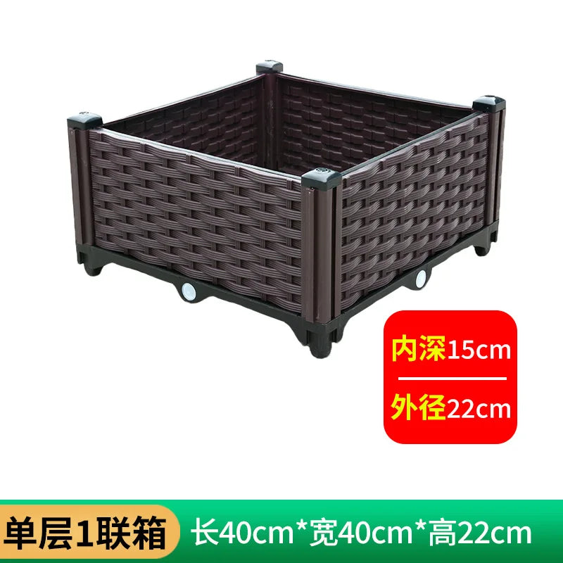 Oversized Thickened Plastic Balcony Planter Trough for Outdoor Gardening