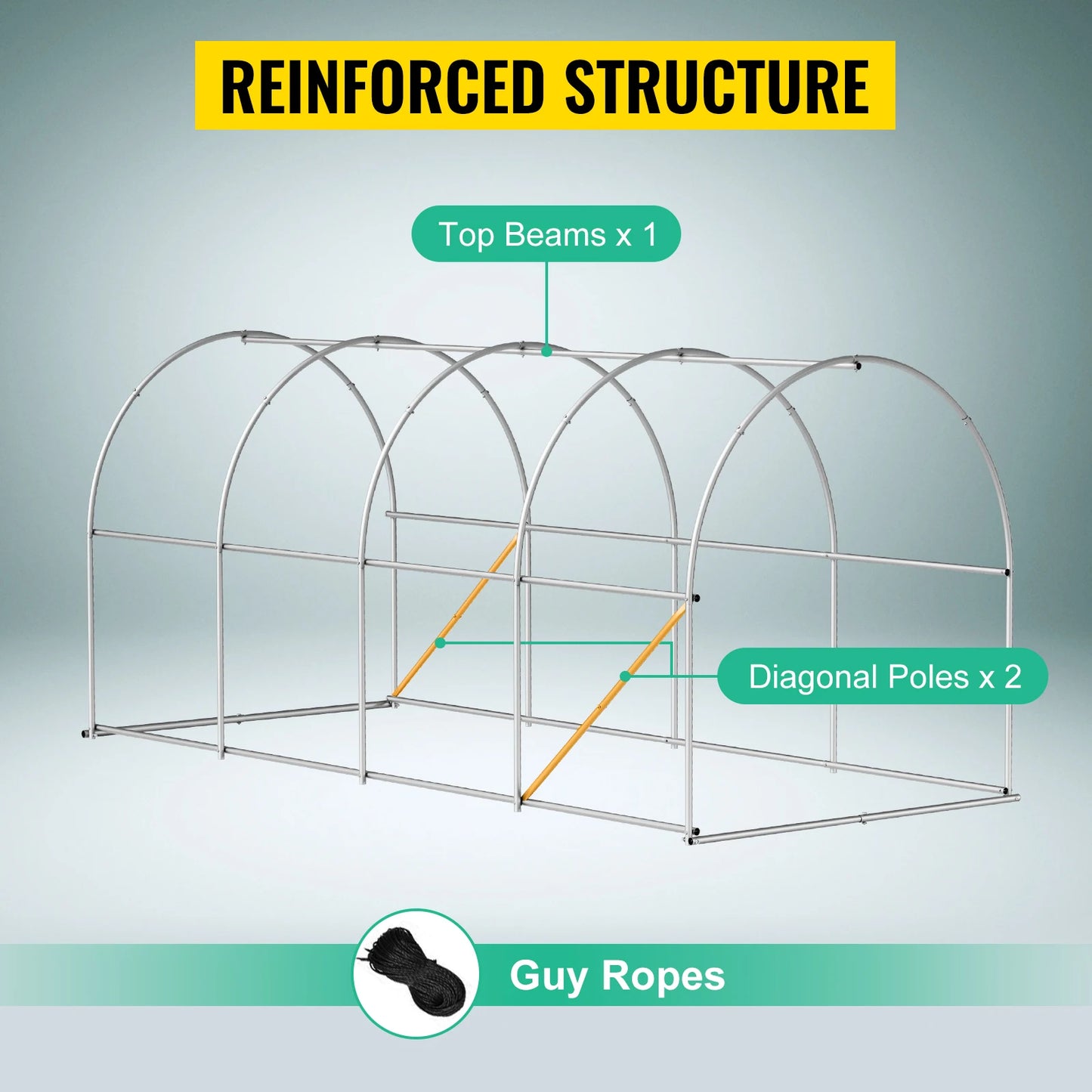 SucceBuy Walk In Tunnel Greenhouse With Galvanized Frame And WaterproofCover