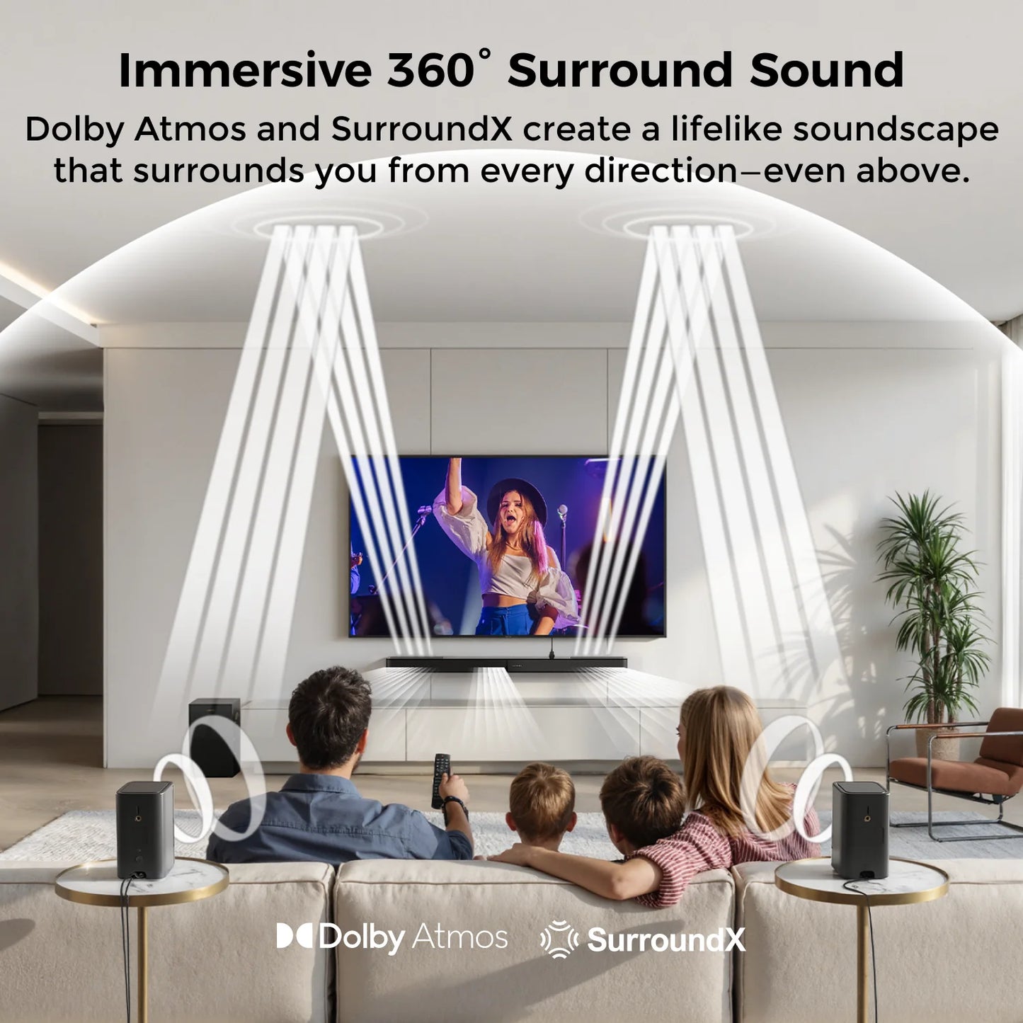 ULTIMEA Skywave F40 Boom 5.1.2ch Sound Bar with Dolby Atmos, Surround Sound System for TV with Subwoofer & 2 Surround Speakers