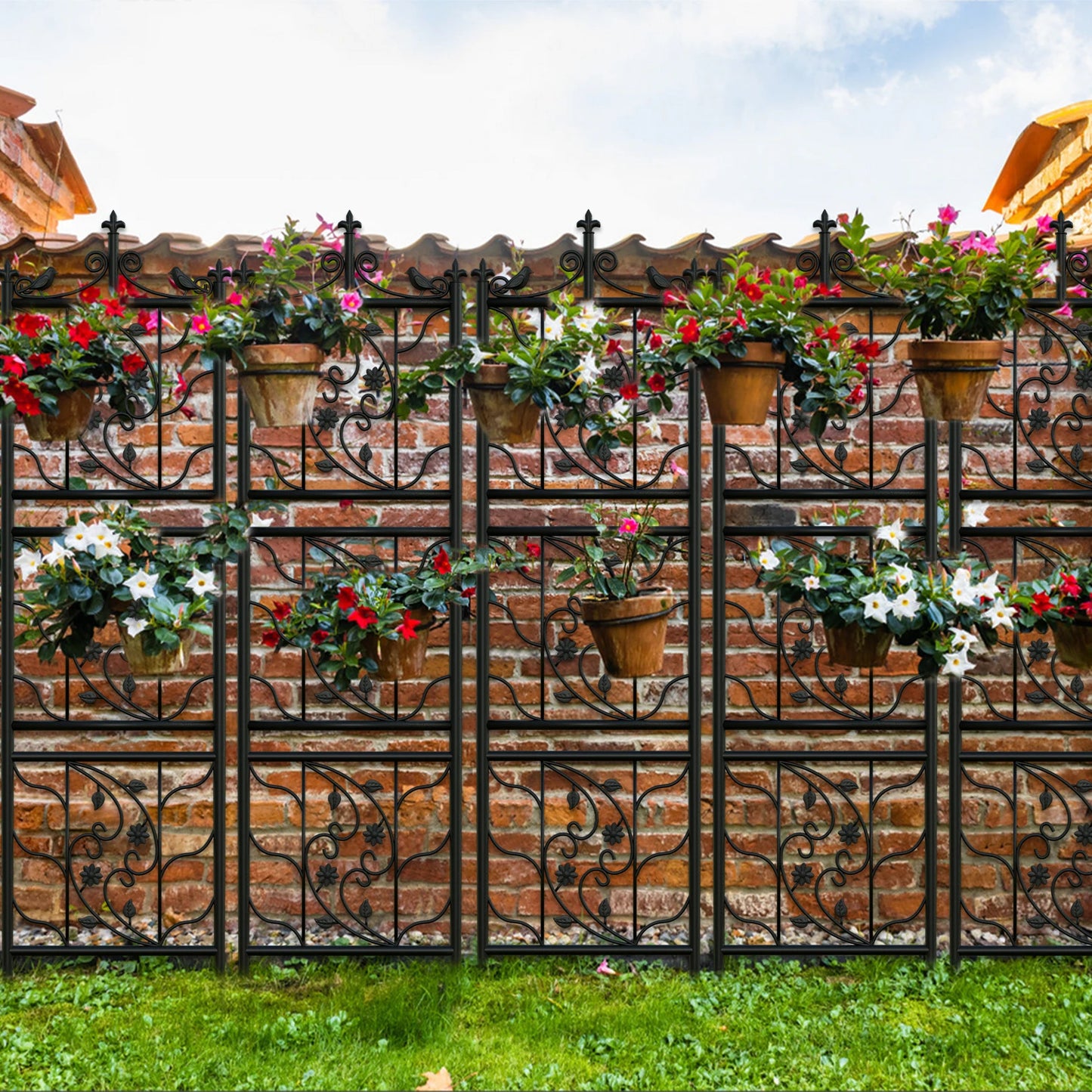 Garden Trellis Fence Outdoor Decorative Metal Lattice Panel For Climbing Plants