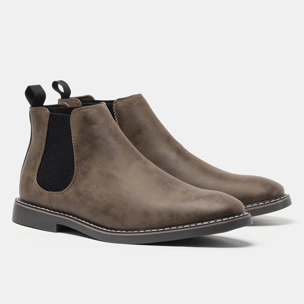 Hecrafted Chelsea Ankle Boots For Men With Elastic Closure