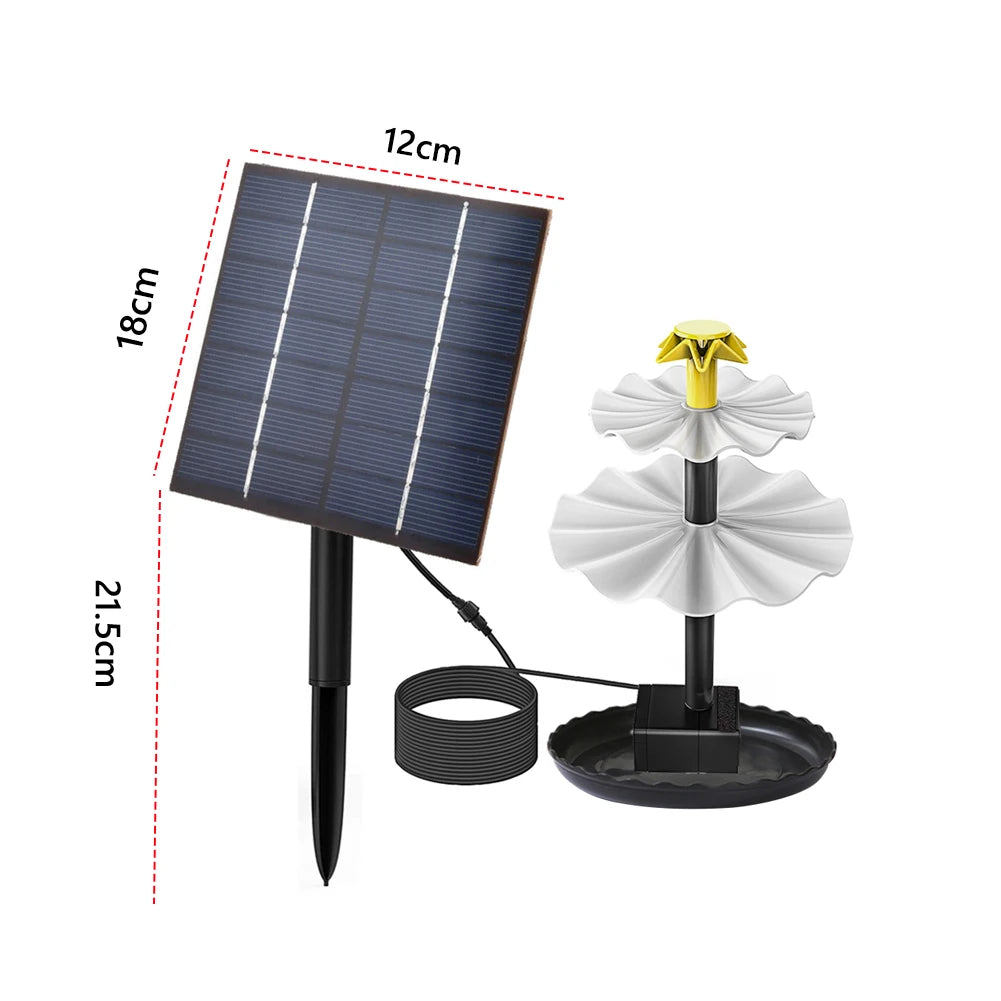Alloet 3-Tier Solar Bird Bath Fountain For Outdoor Patio Garden